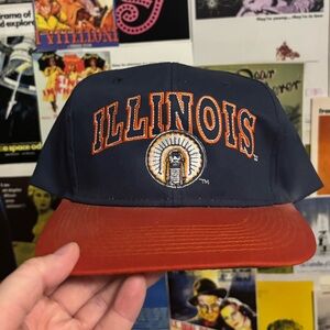 Illinois Navy and Orange Fan Cap